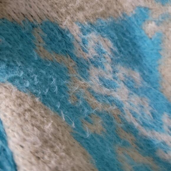 Vintage Artesanias Tuntaquimba Wool Jacket Blue Blanket Southwestern Eagle Large - Picture 12 of 15